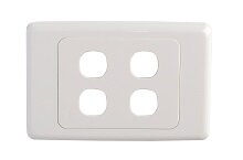 4 Gang Wall Plate Clipsal Compatible White-preview.jpg